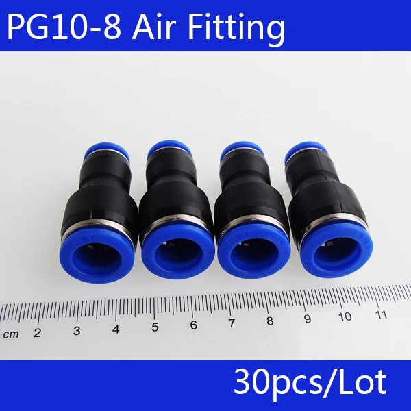 

Free shipping 30pcs Unequal Diameter Air Tube Fitting Straight Union PG10-8, One Touch Push In Pneumatic Fitting Connectors