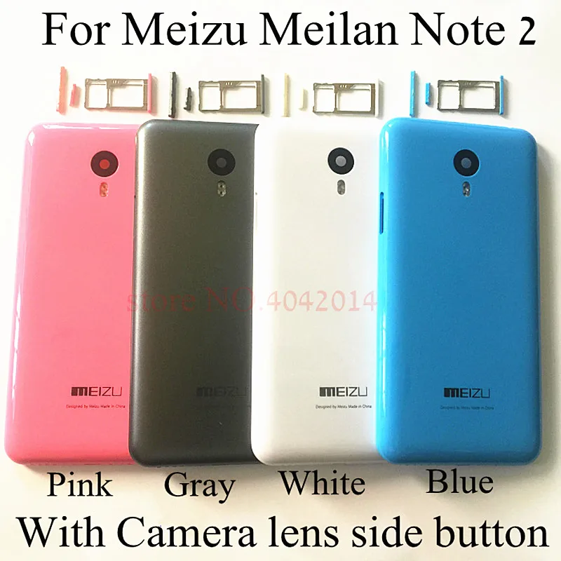 

Original SIM Card Tray For Meizu Meilan Note 2 M2 Note Battery cover Back cover Case replacement sparts Camera Lens side Button