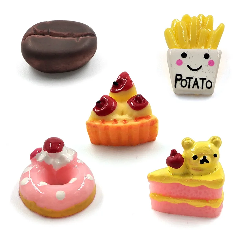 5pcs Simulation Snack Dessert Cake Food Miniature Figurine Pretend play Kitchen Toy Doll House DIY Accessories gift Baby Gift