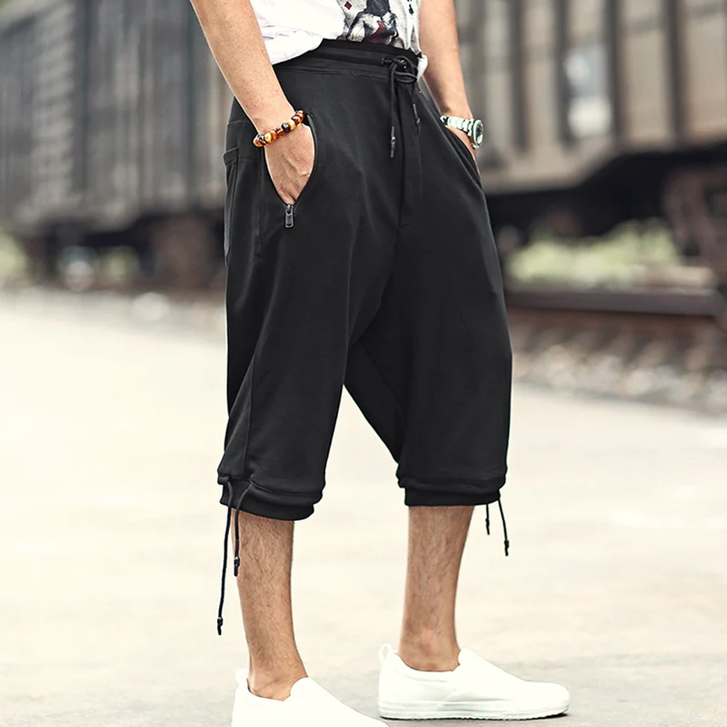 Men Summer New Zipper Pockets Fashion Pants Men's Calf