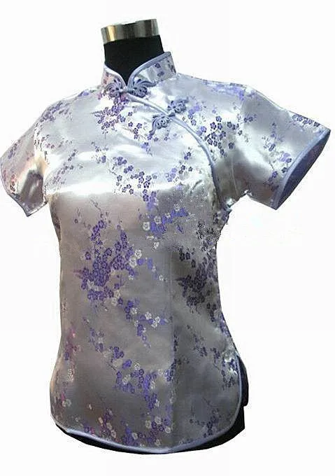 2014 Hottest Purple Chinese Women s Silk Tang Suit Jacquard font b Shirt b font Tops