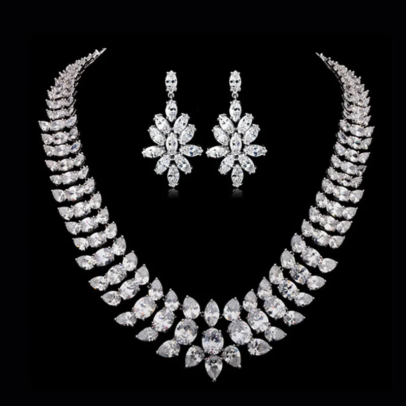 

Moonso AAA CZ Wedding Engagement Bridal Silver Genuine Simulated Jewelry Sets for women LJ1059