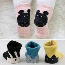 0-2 Лет Симпатичные Cotton Детские Носки Осенью И Зимой Толщиной Махровые Носки Мультфильм Цветные Носки Для Детей Дети Противоскользящие носки
