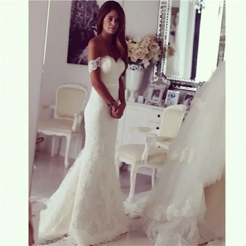 Off Shoulder Lace Wedding Dress