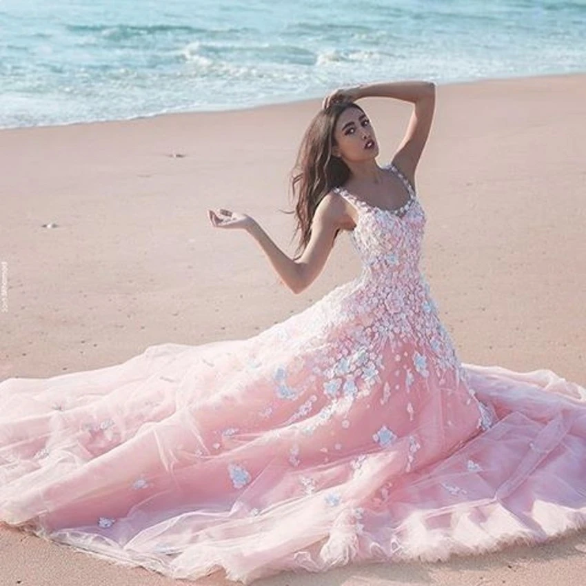 Buy Custom Made New A Line Pink Wedding Dresses