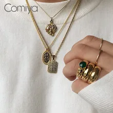 Корейские ожерелья Comiya золотистого цвета с листьями и