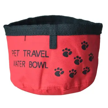 

Portable Folding Footprints Dog Bowl - Red