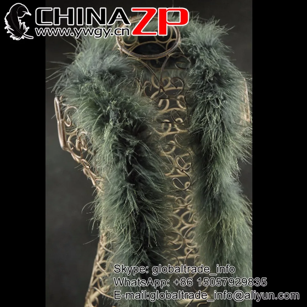 

Manufacturer in CHINAZP Factory 20g 20yards/lot Good Quality Dyed Forest Green Turkey Marabou Feather Boa