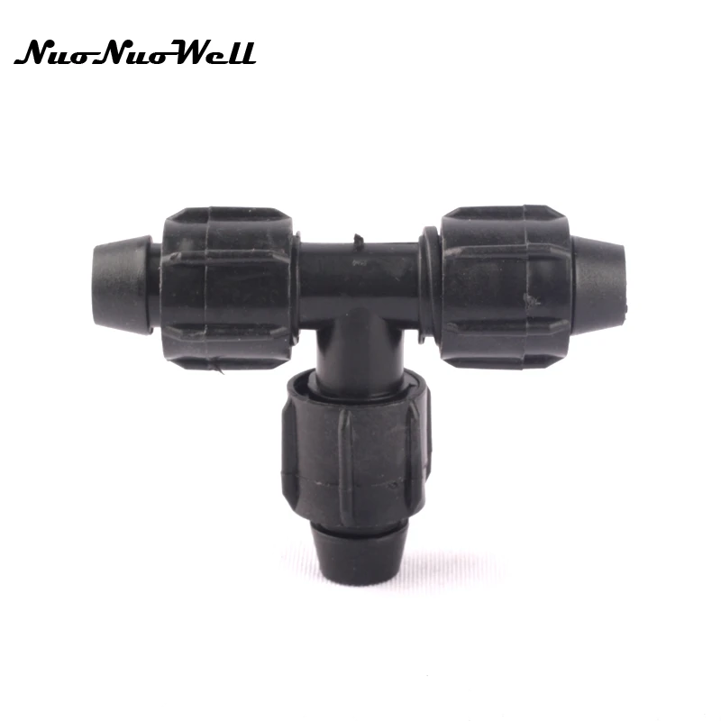 

20pcs NuoNuoWell Wholesale 5/8" 16mm Lock Tee Connector Drip Tape Connector for Garden Drip Irrigation Watering Soft Hose joint