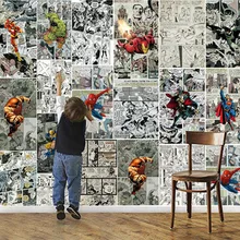 Marvel Comics обои 3D обои для стен Фреска детская спальня комната Декор ТВ фон настенные покрытия супер обои с героями