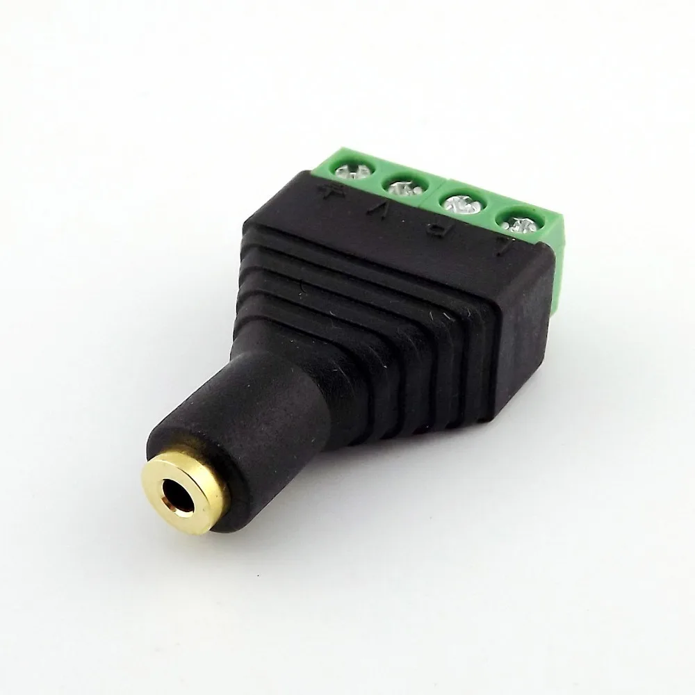 

2pcs 2.5mm Stereo 4 Pole Female To Audio AV Screw Video Balun Terminal Plug Adapter
