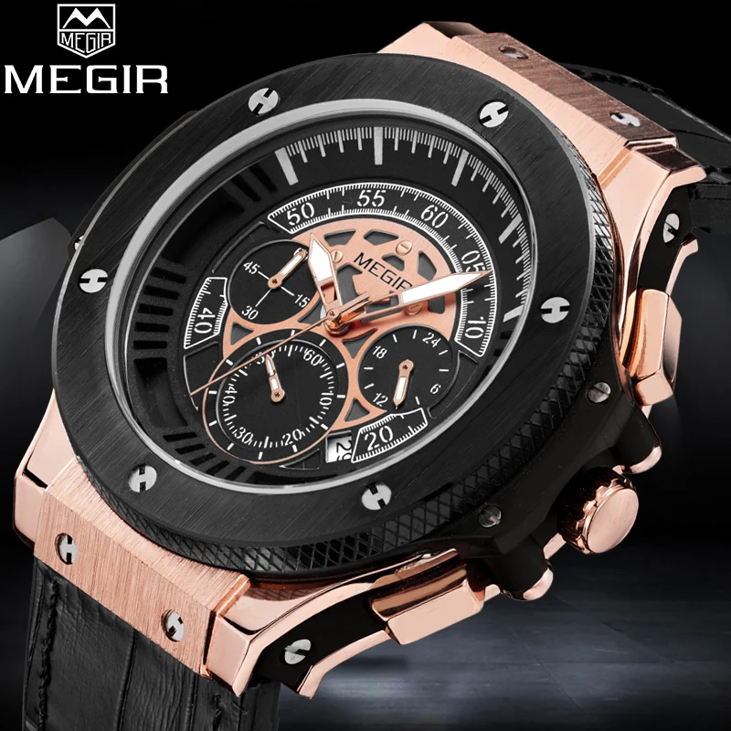 

2018 MEGIR Man Quartz Watch Men Military Sport Watches Mens Fashion Casual Wristwatch Male Waterproof Watch Relogio Masculino