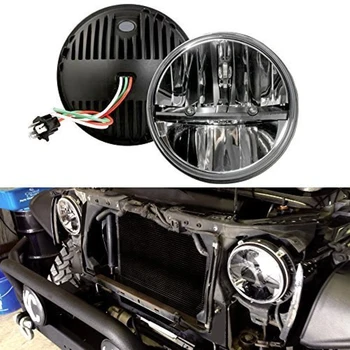 

7 INCH Round Half style 36W LED Headlight Hit With H4 Hight Beam Low Beam for Jeep JK Wrangler Defender Hummer Truck 4X4