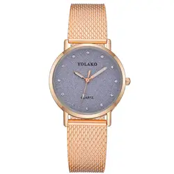 Часы ультра тонкий Сталь наручные часы с ремешком-сеткой модные Повседневное женское платье часы дамы алмаз Наручные Часы Relogio Feminino 2018
