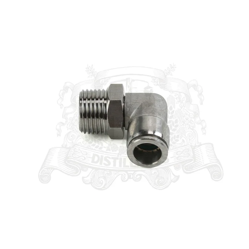 

Push Connect Elbow 90 degree . Male - 1/2". Hose diameter 12mm, Stainless Steel 304.