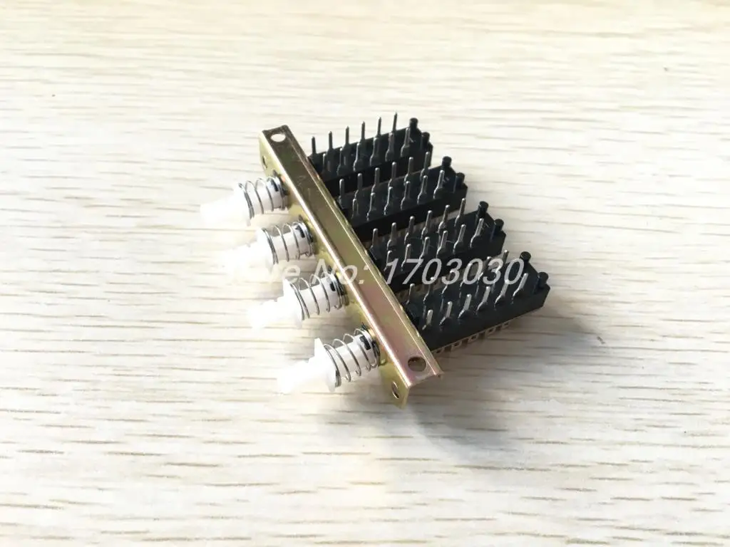

AC 220V 3A 4P2T 4 Rows Interlock Push Button Switch with Ear