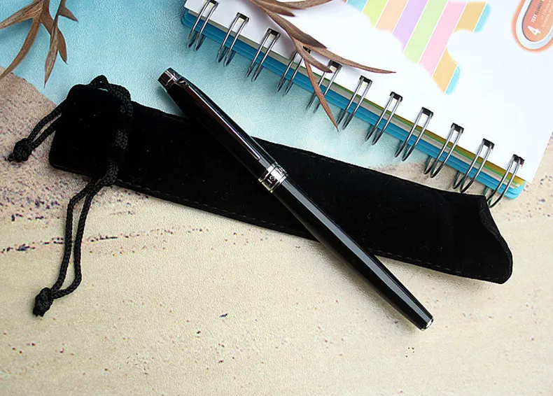 Высококачественная перьевая ручка Iraurita, полностью Металлическая Серебряная ручка с зажимом, роскошные ручки, французский LISEUR 303, канцелярские принадлежности для офиса и школы - Цвет: Черный