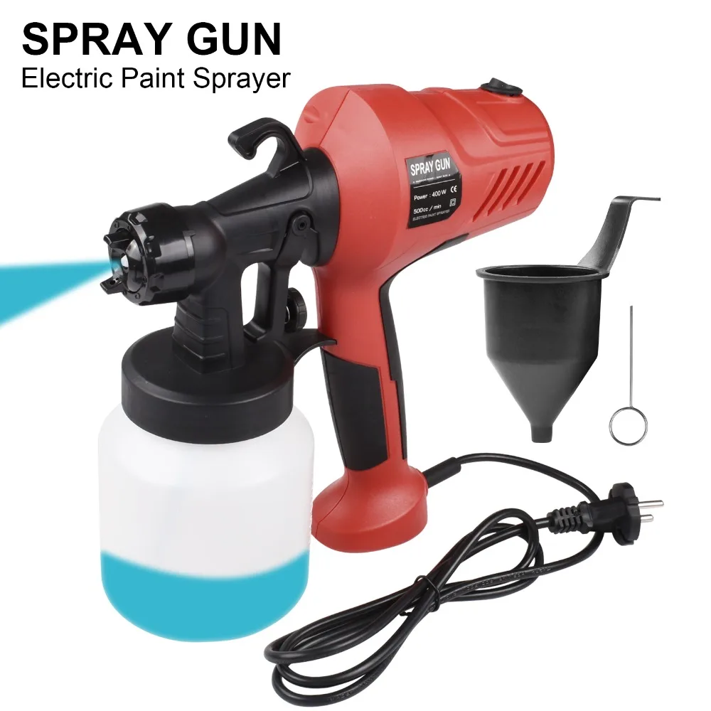 

400W Electric Spray Gun Airless High Pressure Paint Sprayer Handheld 800ml Adjustable Flow Control Power Tools For DIY Craft