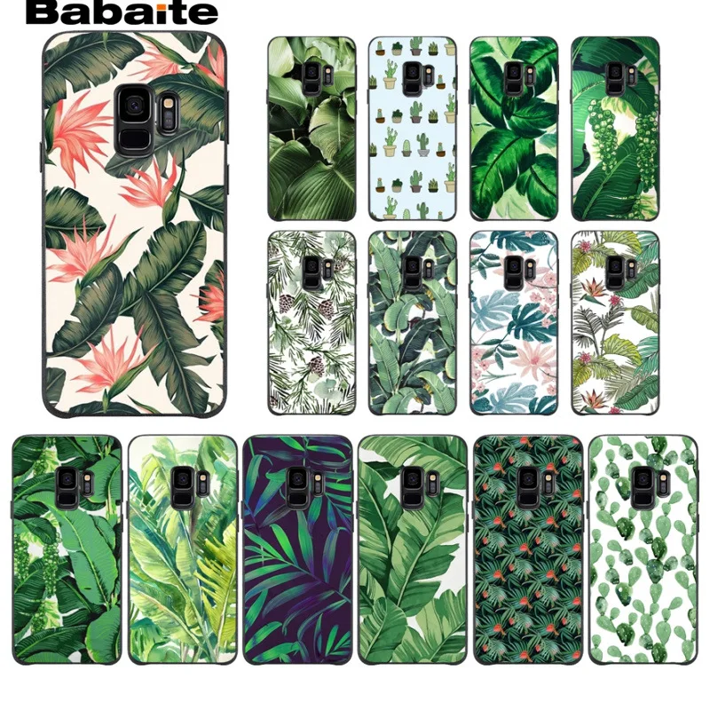 

Plantain Banana Leaves Plants Cactus Phone Case Cover Shell For Samsung Galaxy note 8 note9 s7 s6edge s9 s8 plus funda Babaite