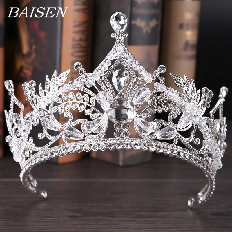 

Baroque Crystal Crown Tiara Bridal Hair Accessories Headdress Luxurious Queen Diadem Bridal Wedding Crown Head Jewelry Tiara