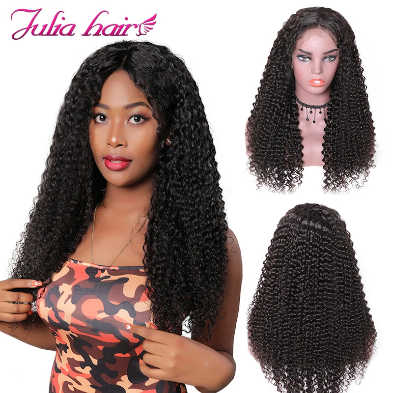 

Ali Julia Hair 360 Lace Front Wigs Brazilian Curly Remy Human Hair Wig Swiss Lace Frontal