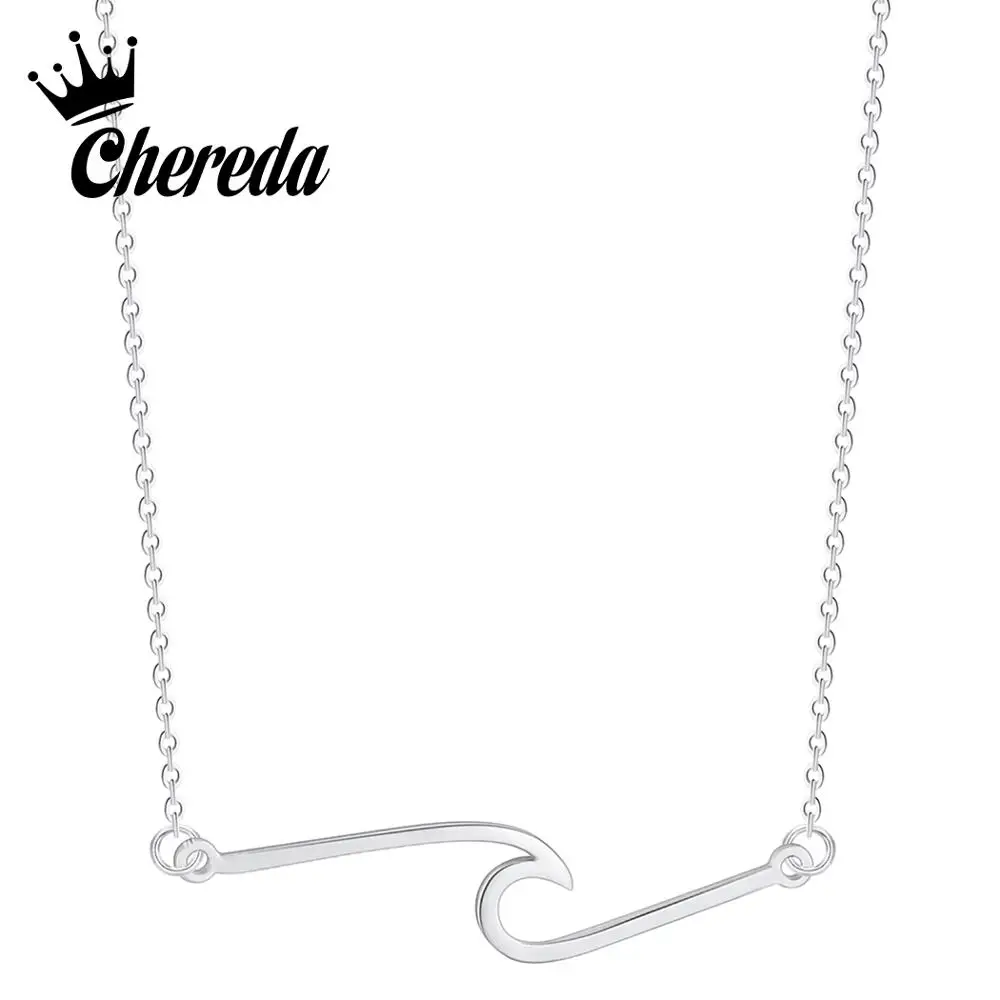 

Chereda Simple Wave Chain Necklaces&Pendants for Girl Statement Forever Love Necklace Personality Jewelry