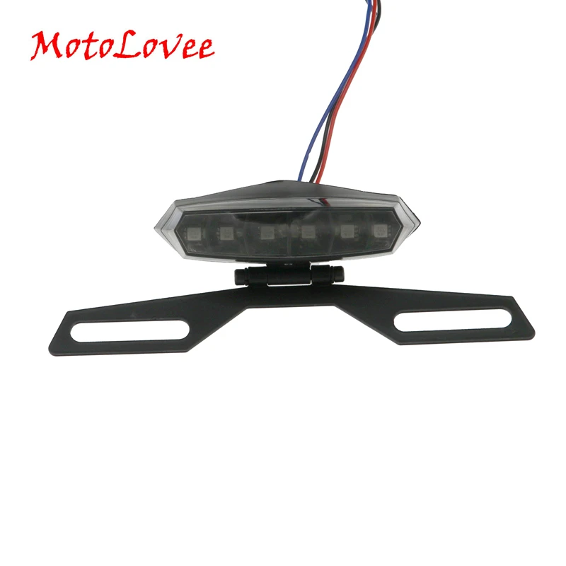 Универсальный номерной знак мотоцикла MotoLovee интегрированная лампа задний тормоз