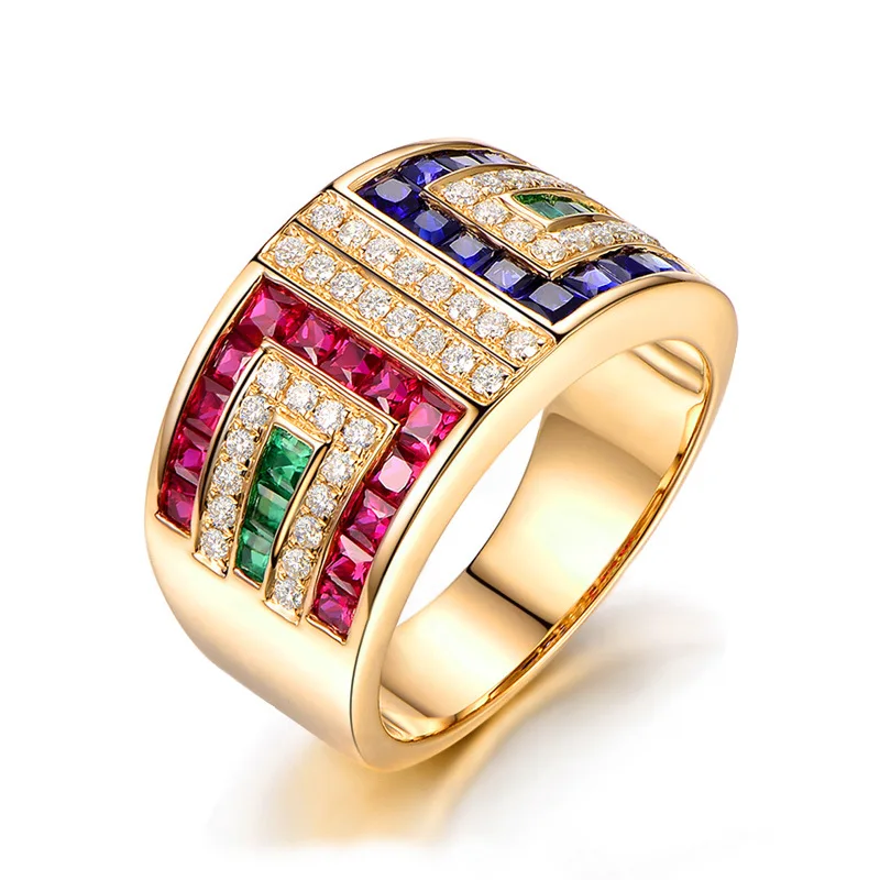 Ociki Cubic Zirconia Rose Gold Color Crystal CZ Rings Multicolor Jewelry for Women Girls Gift Dropshipping Wholesale | Украшения и