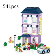 Sluban 541Pcs Princess Series Vacation Hotel Car Bike Educational Friends Toys Compatible With Legoe For Christmas Gifts