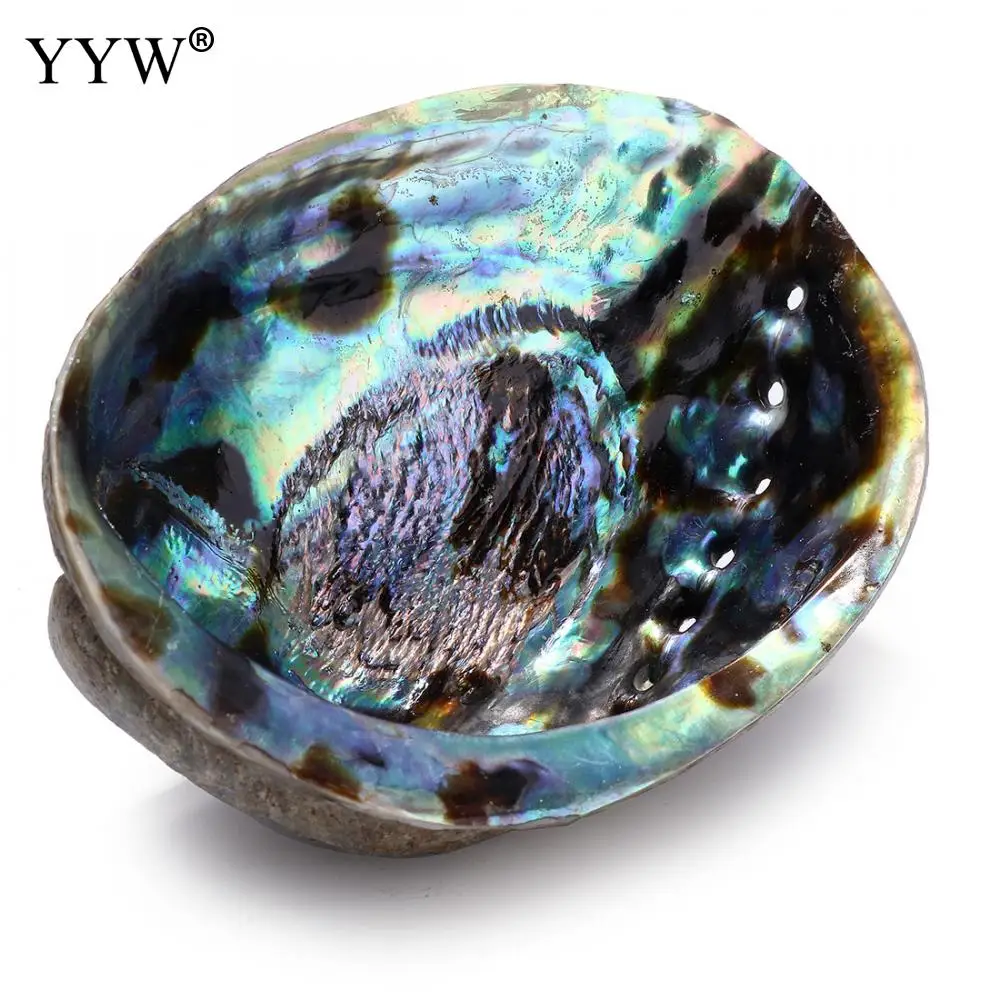 YYW новый большой ушка (4-6 ") многоцветная Радуга Овальный размазать чаши с бархатный мешочек отверстие раковины украшения держатель для