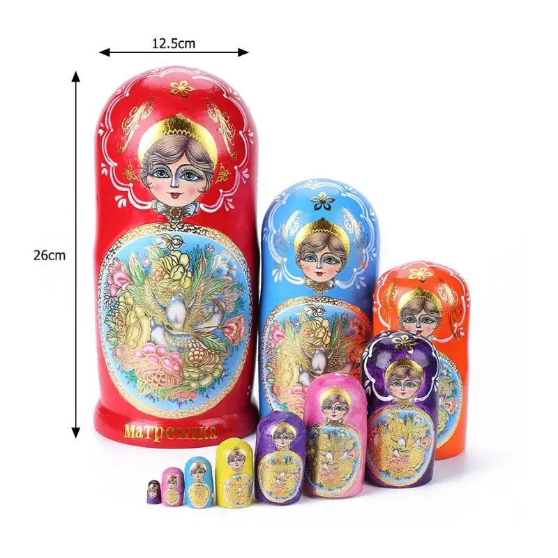lucy doll Wooden Matrioska Dolls Toys Girls Russian Nesting Dolls Children Educational Toy Handmade Wood Matryoshka Doll CraftsToy coraline doll