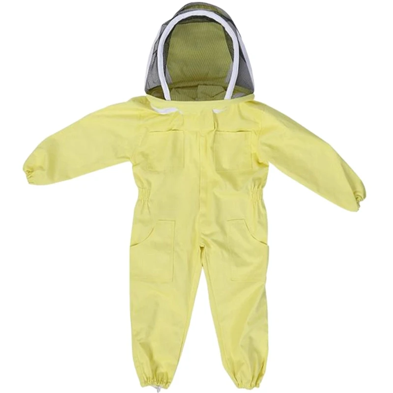 Professional Child Beekeeping Protective Suit Bee Beekeepers Bee Suit Equipment Farm Visitor Protect Beekeeping Suit - Цвет: Yellow