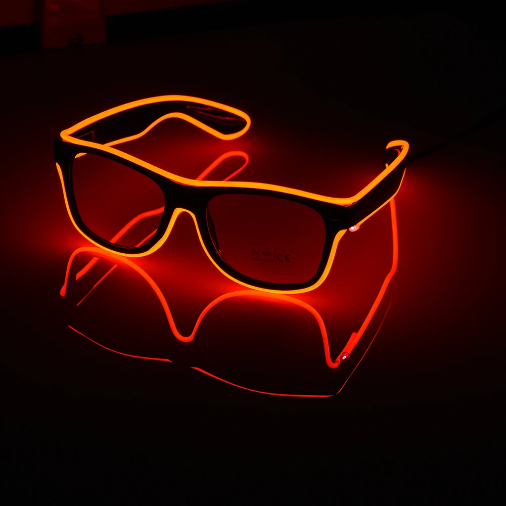 Светодиодный светящиеся очки EL Wire модный неоновый светодиодный светящийся очки для танцев вечерние светящиеся вечерние костюмы