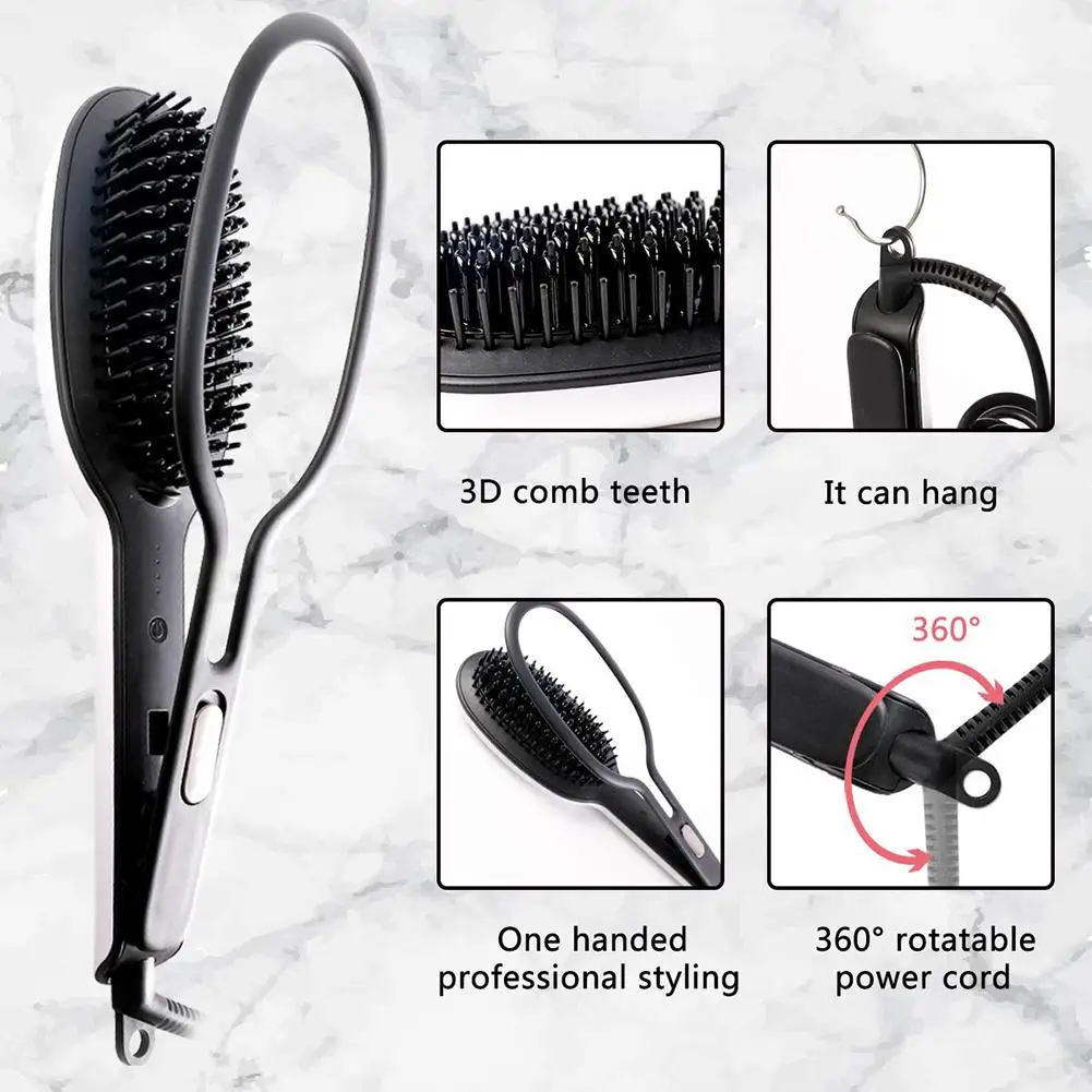 Керамическая выпрямляющая щетка для волос прямая электрическая расческа для волос Антистатическая анти-скальдинг Автоматическая