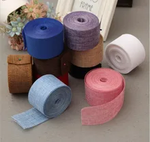 5 cm * 10 mt Einfache Natürliche Jute Hessischen Sackleinen Band Für Rustikale Hochzeiten Gurtband Handwerk 10 Farben AA8046