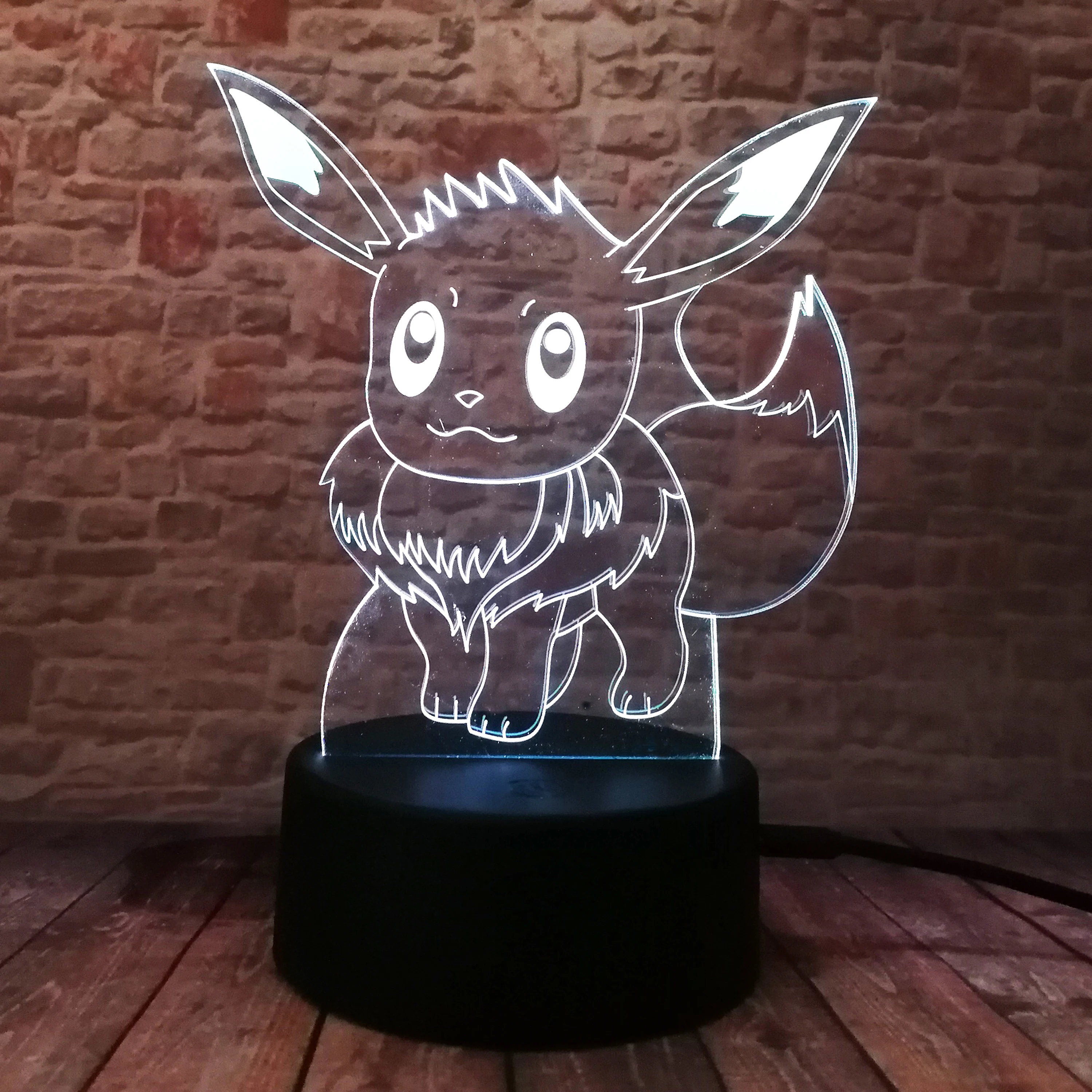Новая мода Pokemon Go Pikachu Evee 3D ночник экшн игрушка светодиодная 7 цветов детский