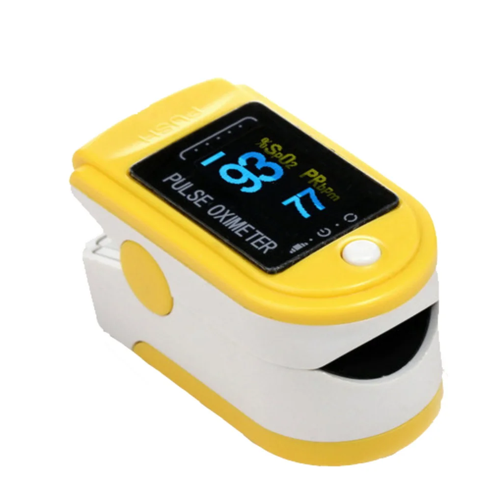 

OLED Display SpO2 PR CMS50D Fingertip Pulse Oximeter yellow Color Pulsioximetro Oled Heart Rate Monitor Easy test oxime CE FDA