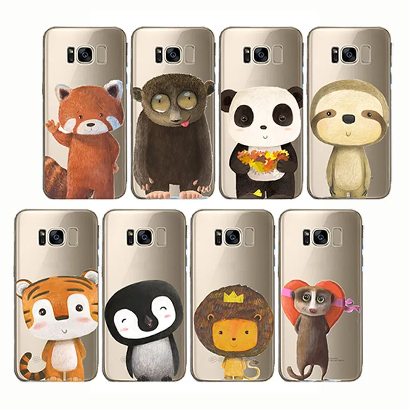 

phone cases cute fox Koalas lion bird panda tiger rabbit Hedgehog animal cover for Samsung Galaxy S8 S9 S10 plus C8 C9