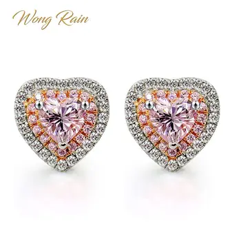 

Wong Rain 925 Sterling Silver Love Heart Sapphire Gemstone Birthstone Ear Studs Drop Dangle Wedding Party Earrings Wholesale