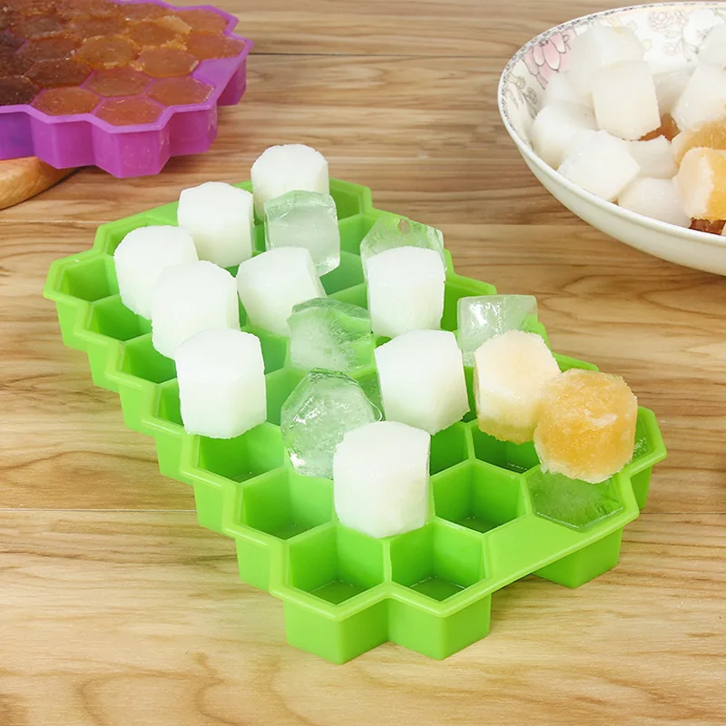 

DIY Silicone 37 Grids Ice Cube Tray Ice Cream Mold Ice Maker Honeycomb Fruit Ice Cube Tray