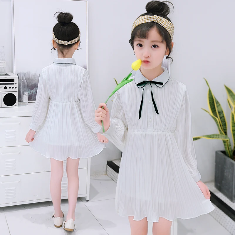 

Autumn Dress Kids Clothes 2018 Long Sleeve Draped New Fashion Birthday Party Dress Back To School Outfits Kinderkleding Meisjes