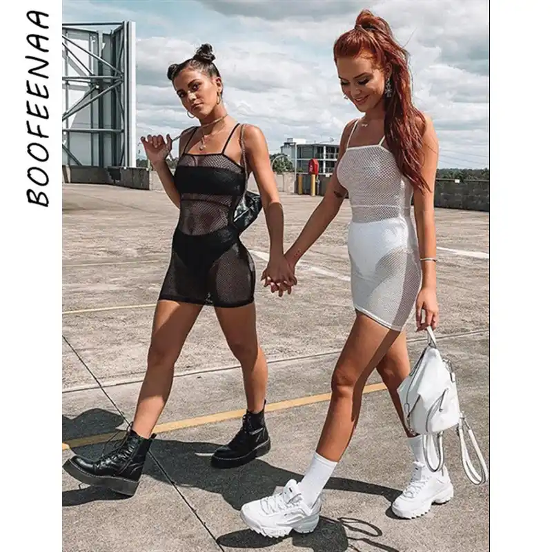 black mesh festival dress