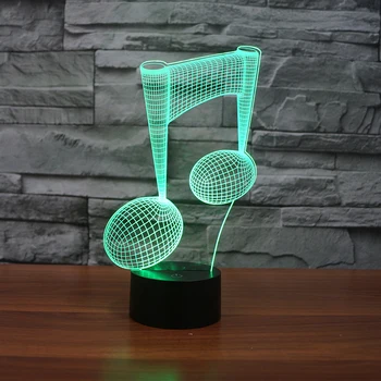 

Music Note 3D Illusion LED Night Lamp Desk Lamp 3D Optical Illusion Visualization LED Night Lights Table Lamp 7 Colors Multicolo