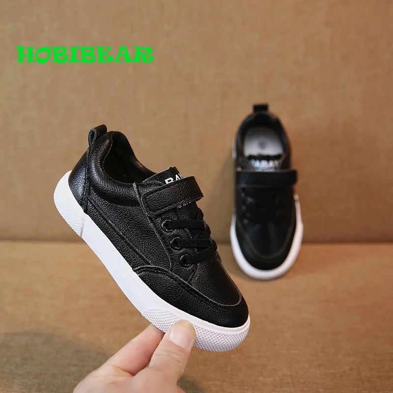 

Spring And Autumn Kids Casual Shoes For Boy Designer Leather Kids Girls Sneakers Beige/Black Luxury Brand Unisex Children Shoes