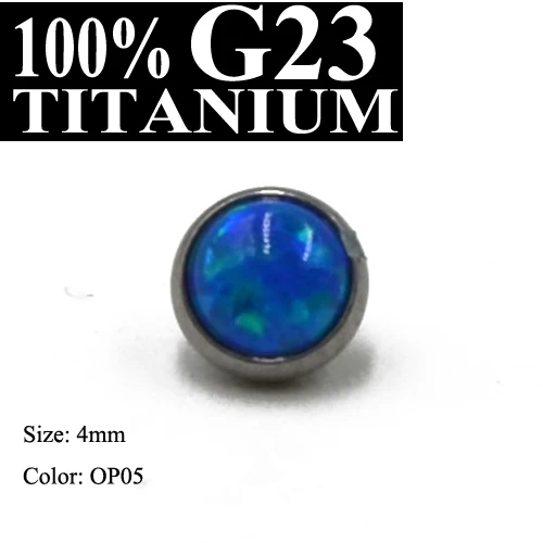 1 шт. G23 титановый микро кожный опал драгоценный камень Микро Кожный Якорь Кристалл Топ кожный пирсинг поверхностный Пирсинг 14 г ювелирные изделия для тела - Окраска металла: OP05