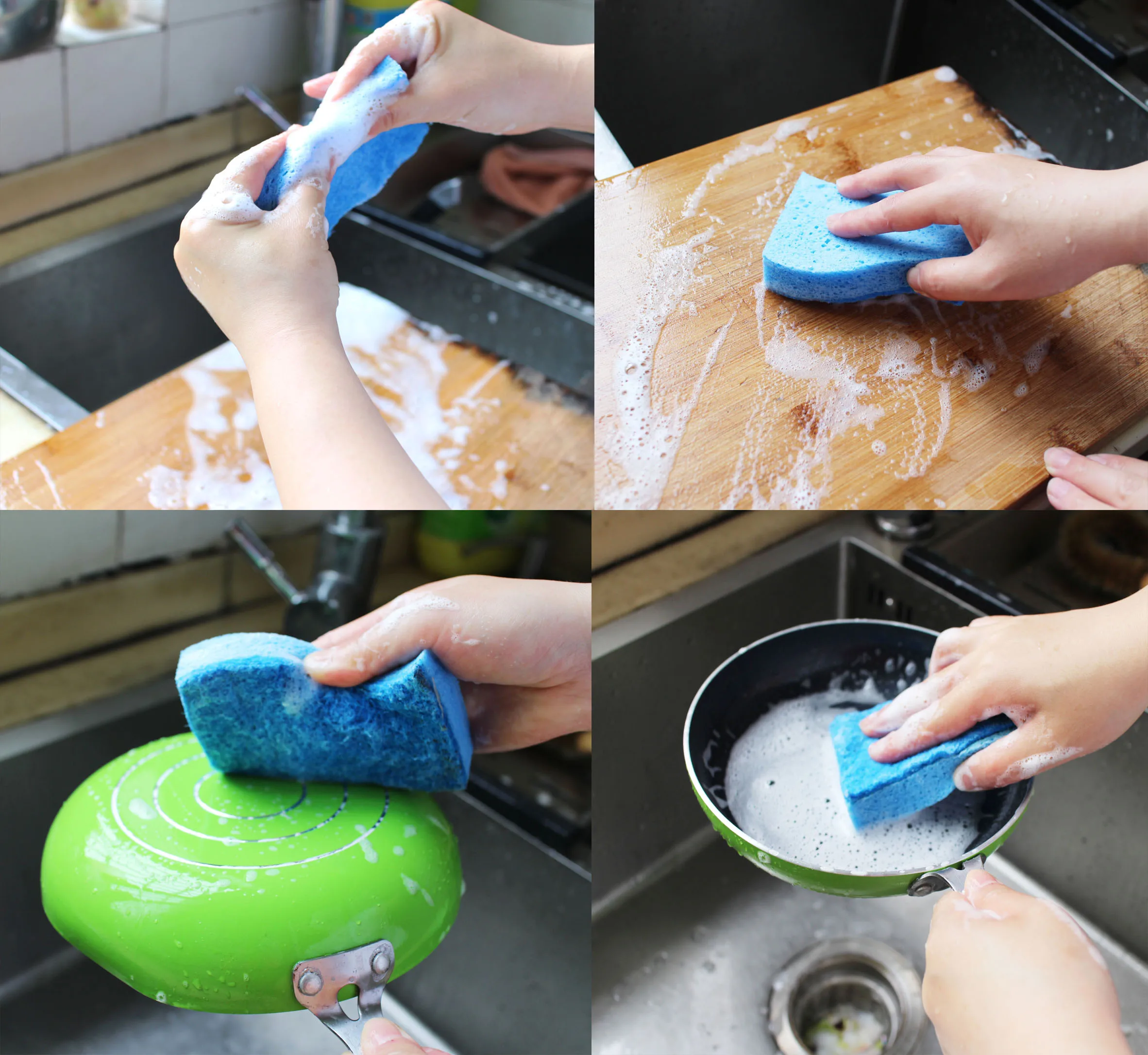 

2PCS Heavy-duty Non-scratch Brite Scouring Pads Magic Dishwashing Brushes Decontamination Wiping Sponges Kitchen Cleaning Tools