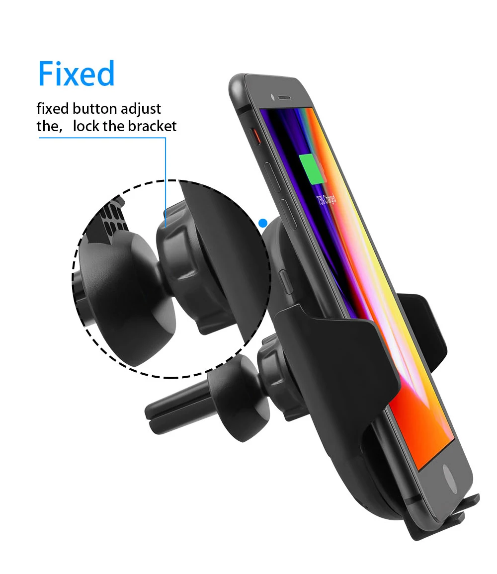 NYFundas Q1 360 Degree Rotation Car Wireless Charger For iphone X 8 8Plus Note 9 8 7 5 Folding Sensor Charging Phone Pad Docking (7)