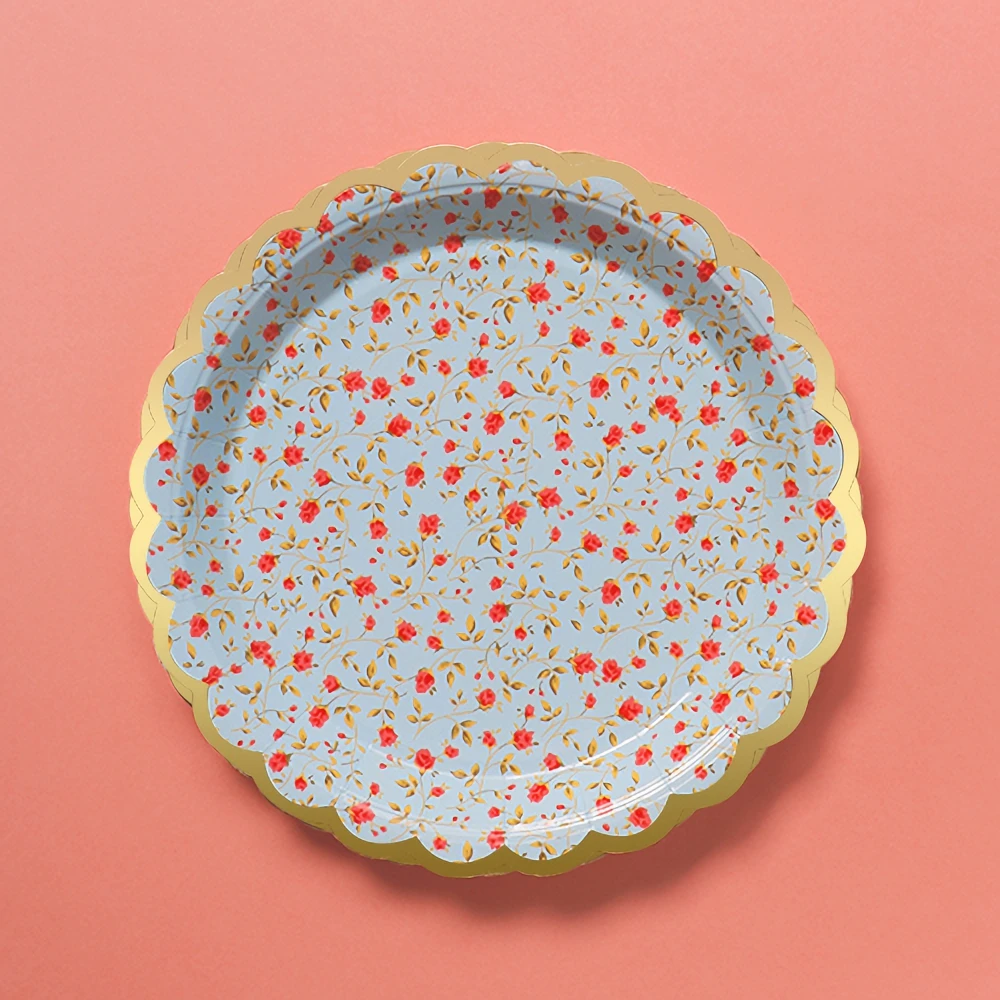 10pc 7inch Retro Rural Flower Style Birthday Wedding Garden Party