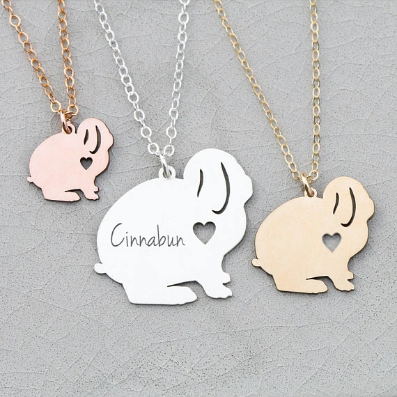 

Bunny Necklace Rabbit Gift Women Jewelry Gift For Girl Custom Any Words Aliexpress Top-selling Accept Drop Shipping YP6056