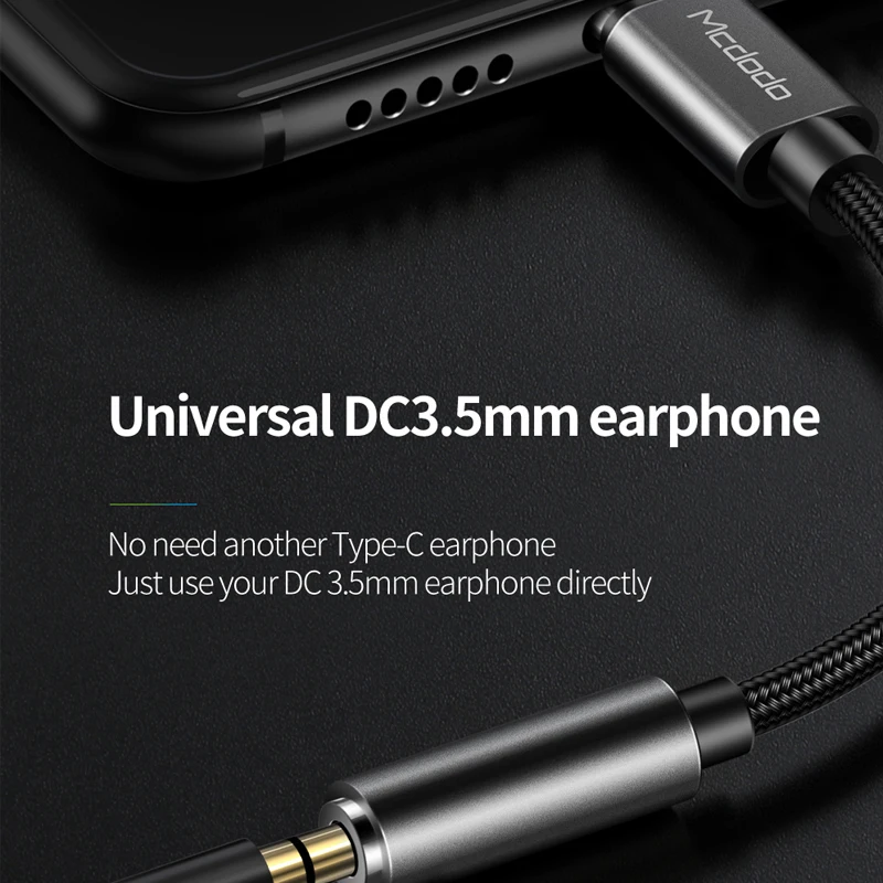 Mcdodo type C 3,5 Jack кабель для наушников USB C до 3,5 мм AUX Наушники Адаптер для huawei mate 20 P20 pro Xiaomi Mi 6 8 аудио кабель
